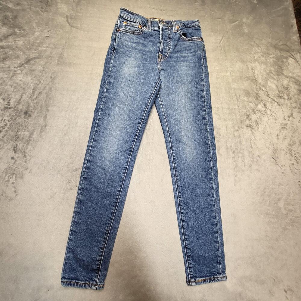 Levi's Wedgie Skinny Jeans Womens 24 Blue High Rise Slim Fit Button Fly